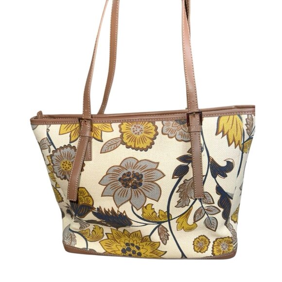 Sparrtina 449 Daufuskie Island Leather Purse Shoulder Bag Floral Yellow Brown - Picture 2 of 14